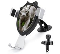 LKHDS Majestic White Bengal Tiger Phone Holders for Your Car Phone Mount Truck Stand for All Phone, Adjustable and Easy Clamp Cellphone Holder Car Accessories for Dashboard/Windshield/Vent