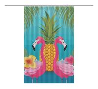 LKHDS Pineapple Flamingo Shower Curtains for Bathroom, Waterproof Fabric Bath Curtain with 12 Hooks, Washable Lightweight Bathroom Decor 48x72Inch（122x183cm）
