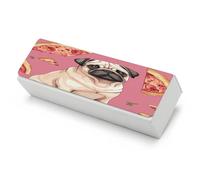 LKHDS Pug Pizza PU Spectacle Case Portable Sunglass Organizer Eyeglass Case Hard Shell Eyeglasses Case Protector Modern Professional Eye Glass Box for Men Women, Style, One size