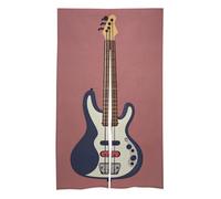LKHDS Splicing Room Blackout Door Curtain Exquisite Guitar Bass Music Musical Instruments Print Privacy Door Curtain Temporary Door Insulation Cover Warm in Winter and Cool in Summer