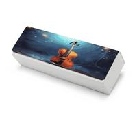 LKHDS Violin Poster PU Spectacle Case Portable Sunglass Organizer Eyeglass Case Hard Shell Eyeglasses Case Protector Modern Professional Eye Glass Box for Men Women, Style, One size