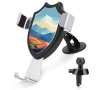 LKHDS Windmill Flat Illustration Phone Holders for Your Car Phone Mount Truck Stand for All Phone, Adjustable and Easy Clamp Cellphone Holder Car Accessories for Dashboard/Windshield/Vent
