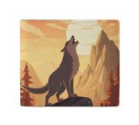 LKHDS Wolf Bifold Wallet with ID Window, Leather Slim Wallet Easy Access Compact Purse for Men Women