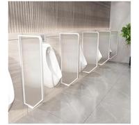 LKHGTR Men'S Urinal Restroom Partition, Tempered Glass Urinal Privacy Waterproof Baffle, Urinal Divider Screen Panel For Hotel, School, Shopping Mall,White-5 Pcs Made in China