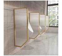 LKHGTR Men'S Urinal Restroom Partition, Tempered Glass Urinal Privacy Waterproof Baffle, Urinal Divider Screen Panel For Hotel, School, Shopping Mall,Gold-5 Pcs Made in China