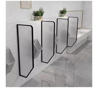 LKHGTR Public Toilet Partition Screen With Tempered Glass, Men'S Urinal Privacy Waterproof Baffle, Urinal Divider Screen Panel For Schools, Bars, Hotels,Black-120cm-2 Pcs Made in China
