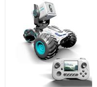 LKHLTBF 1:16 Scale FPV RC Drift Car with 2.4GHz Remote Control, HD Wireless Camera for Live Video Recording & Off-Road Stunt Driving - 6-Channel RTR Truck with Screen,white,triple battery