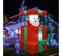 LKHLTBF 5FT Christmas Inflatable Santa Claus Automatic Up and Down with LED Lights Christmas Decoration for Outdoor Yard Garden Lawn