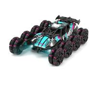 LKHLTBF Boys 2.4G Remote Control Car with Gesture Sensing 360° rotation 8 Wheel Off Road Stunt Drift Spray Racing Transformable Toy,A,Single battery