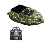 LKHLTBF GPS Fishing Bait Boat with Large Container, 500M Range Automatic RC Bait Boat Fish Feeder with 12000mAh Battery, Night Lights for Carp Fishing,camouflage,Single battery