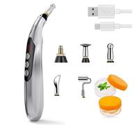 LKHSYAN Acupuncture Pen, 5-in-1 Powerful Meridian Energy Pen for Pain Relief with 3 Massage Heads USB Rechargeable (Includes Massaging Gel)