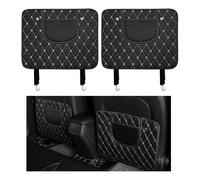 LKILFUWX 2PCS Seat Protector Car Backrest, for Kia KX3 SUV 2015-2023 with Storage Organizer Leather Back Seat Anti Kick Mat Car Seat Back Protector,B
