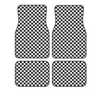 LKILFUWX for VW Beetle Cabrio A5 2011 2012 2013 2014 2015 2016 2017 2018 (LHD) Checkerboard Car Mats 4 Piece Set, Chequered Car Floor Mats Heavy Duty Non Slip Carpet Vehicle Front Rear Liners,A