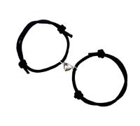LKingel 2 Pcs Couple Bracelet Eternal Love Vow Love Bracelet Best Friends Braided Stretchable Bracelet Valentine's Day for Men and Women, L, Platinum Alloy, no gemstone