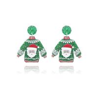 LKingel 4 Pairs Christmas Earrings Set Dangle for Women Holiday Earrings Bulk Christmas Earrings Christmas Bells Santa Deer Car Earrings Christmas Prom Jewelry Christmas Accessories, L, Acrylic, No