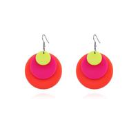LKingel 80s90s Neon Earrings for Women Multi-Layered Colorful Acrylic Neon Earrings Vintage Drop Fluorescent Earrings 80s Costume Accessories Prom Jewelry, arcylic, No Gemstone