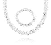LKingel Baseball Necklaces & Bracelets - Multicolor Rhinestone Disco Ball Bead Ice Collection - Adult Sports Fans, Female - Zinc, 16-20 Inch Necklace & 7 Inch Bracelet, Zinc, Rhinestone