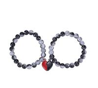 LKingel Beaded Couple Bracelets for Couples Matching Bracelets Stretch Beaded Sun Heart Lock Charm Bracelet Best Friends Forever Bracelet, L, Beads, no gemstone