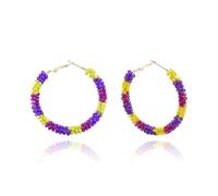 LKingel Bohemian Hoop Earrings for Women Handmade Halloween Beaded Earring Earrings Halloween Dangle Earrings Beaded Earring Earrings Halloween Prom Jewelry Accessories, L, Metal, No Gemstone