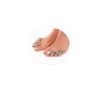 LKingel Bohemian Toe Rings for Women Vintage Turquoise Stackable Toe Ring Set Summer Hawaiian Beach Adjustable Toes Rings Ocean Foot Jewelry, Stainless Steel, No Gemstone