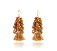 LKingel Christmas Tassel Earrings for Women Christmas Tree Santa Claus Tassel Dangle Earrings Fun Lightweight Tassel Beaded Earrings Christmas Holiday Earrings Stocking Stuffers Christmas Gifts 2024