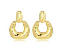 LKingel Chunky Gold Drop Earrings for Women 14K Gold Plated Dupes Earrings Large Teardrop Lightweight Hollow Earrings for Women, Metal, No Gemstone