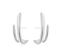 LKingel Double Twist Hoop Earrings for Women, Petite Quartet Earrings, Double Hoop Earrings, Hanging Earrings, Paperclip Stud Earrings for Girls, Zinc, No Gemstone