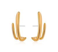 LKingel Double Twist Hoop Earrings for Women, Petite Quartet Earrings, Double Hoop Earrings, Hanging Earrings, Paperclip Stud Earrings for Girls, Zinc, No Gemstone