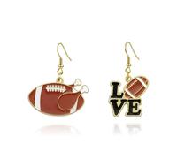 LKingel Football Earrings Game Day Earrings for Women Dangling Gold Rugby Sports Earrings Football Earrings Studs Game Day Outfits for Women, Metal, No Gemstone