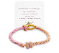 LKingel For Granddaughter Bracelets - A Link That Can Never Be Undone Peach Knot Bracelet Granddaughter Bracelet from Grandma Adjustable Braided Bracelet Forever Brave Strong Bracelet Infinity Heart