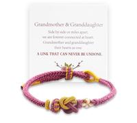 LKingel For Granddaughter Bracelets - A Link That Can Never Be Undone Peach Knot Bracelet Granddaughter Bracelet from Grandma Adjustable Braided Bracelet Forever Brave Strong Bracelet Infinity Heart