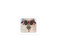 LKingel Gothic Victorian Style Vampire Choker Necklace for Women Black Crystal Tassel Lace Collar Necklace Halloween Punk Black Sexy Lace Necklace Halloween Cavewoman Costume, cloth, No Gemstone