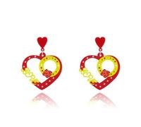 LKingel Heart Dangle Earrings for Women Pink Heart Drop Earrings Valentine's Day Love Earrings Red Dangle Earrings, L, Acrylic, No Gemstone
