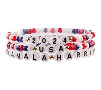LKingel Kamala Harris Bracelets 2024 US President Campaign Vote Bracelet Harris Beaded Bracelets Kamala Harris Merchandise Bracelet for Women Men, L, alloy, no gemstone