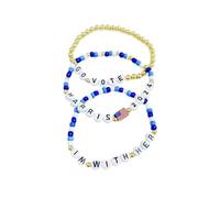 LKingel Kamala Harris Bracelets 2024 US President Campaign Vote Bracelet Harris Beaded Bracelets Kamala Harris Merchandise Bracelet for Women Men, L, alloy, no gemstone