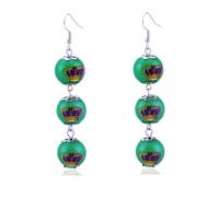 LKingel Mardi Gras Earrings for Women Purple Yellow Green Drop Earrings Mardi Gras Hoop Earrings Mardi Gras Outfit & Festive for Women, L, Alloy Steel, No Gemstone