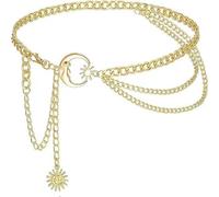 LKingel Multi Layered Body Chain Waist Pirate Chain Belt for Women Gold Belt Chain Queen Portrait Waist Chain Sun Flower Waist Chain Sun Moon Waist Chain Portrait Coin Pirate Waist Chain Belly Chain