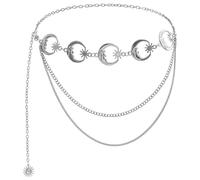 LKingel Multi Layered Body Chain Waist Pirate Chain Belt for Women Gold Belt Chain Queen Portrait Waist Chain Sun Flower Waist Chain Sun Moon Waist Chain Portrait Coin Pirate Waist Chain Belly Chain