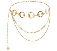 LKingel Multi Layered Body Chain Waist Pirate Chain Belt for Women Gold Belt Chain Queen Portrait Waist Chain Sun Flower Waist Chain Sun Moon Waist Chain Portrait Coin Pirate Waist Chain Belly Chain