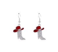 LKingel Rhinestone Western Earrings for Women Bohemian Cowgirls Boots Dangle Earring Western Drop Earring Country Concert Cowboy Outfits Accessories, Alloy Steel, No Gemstone