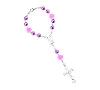 LKingel Rosary Bracelets for Women Saint Benedict Bracelet Catholic Rosary Cross Bracelet Decade Rosary Beads Bracelet for First Communion, S, 丙烯酸, no gemstone