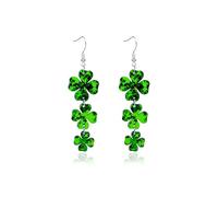 LKingel St Patrick's Day Earrings for Women Green Shamrock Dangle Earrings Acrylic Good Luck Earring Irish Green Hat Clover Earring St. Patrick's Day Holiday Jewelry Gift for Women, L, Acrylic, No