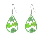 LKingel St. Patrick's Day Earrings for Women Green Shamrock Earrings Acrylic Clover Dangle Earrings Irish Festival Earrings St Patricks Day Accessories, L, Acrylic, No Gemstone