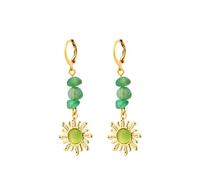 LKingel Sun Earrings for Women Boho Sun Dangle Drop Earrings Crystal Celestial Suns Hoop Earring Natural Stone Suns Earring Halloween Jewelry for Women, Alloy Steel, No Gemstone