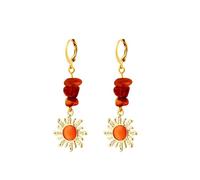 LKingel Sun Earrings for Women Boho Sun Dangle Drop Earrings Crystal Celestial Suns Hoop Earring Natural Stone Suns Earring Halloween Jewelry for Women, Alloy Steel, No Gemstone