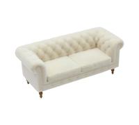 LKIRYUF Sofa Furniture in Small Scale, Meter white F | Tufted Rolled Arm Couch for Shelf Display and Collector Doll House Arrangements