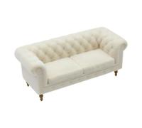 LKIRYUF Sofa Furniture in Small Scale, Meter white G | Tufted Rolled Arm Couch for Shelf Display and Collector Doll House Arrangements