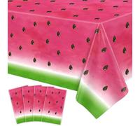 LKITMIUT 4 Pack Watermelon Party Tablecloth Fruit Table Cover One in A Melon Party Table Cloth Watermelons Theme Tablecloth Watermelon Birthday Party Supplies Plastic Fruit Party Decor 86 x 51 Inch