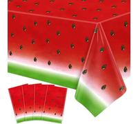 LKITMIUT 4 Pack Watermelon Party Tablecloth Watermelons Table Cover One in A Melon Plastic Table Cloth Watermelons Theme Tablecloth Watermelon Birthday Party Supplies Fruit Theme Decor 86 x 51 Inch