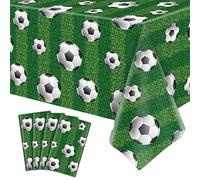 LKITMIUT 4 Packs Football Party Tablecloth Table Cloth Rectangular Plastic Cover Sports Theme Covers Birthday Decorations Supplies, 220cmx130cm